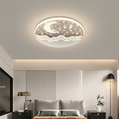 5-Light Ceiling Lamp Kids Style Round Shape Metal Flush-Mount Light Fixture