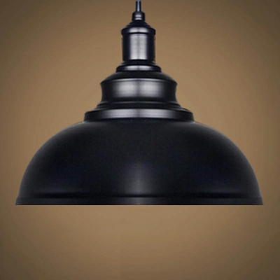 Black Hemisphere Pendant Light Fixtures Industrial Style Metal 1 Light Pendant Light