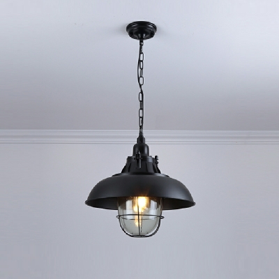Bowl Pendant Lamp Industrial Style Metal 1-Light Pendant Ceiling Lights in Silver