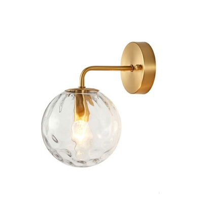 Contemporary Globe Wall Lamp 1 Light Glass Wall Light for Bedroom