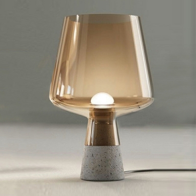Contemporary Style Table Lamp Single Head with Glass Shade Table Light