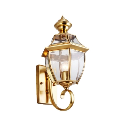 Gold Industrial Wall Sconce Single Light Wall Mounted Light Fixture for Study Room