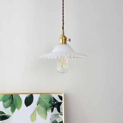 Industrial Pendant Lighting 1-Bulb with Glass Shade Suspension Pendant
