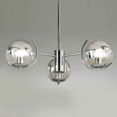Industrial Silver Chandelier Lamp Clear Glass Sputnik Chandelier Light