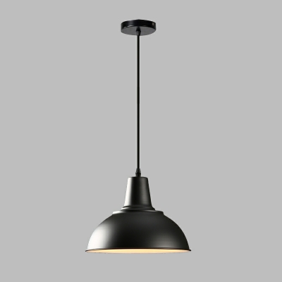 Industrial Style Bell Drop Pendant Metal 1-Light Pendant Ceiling Lights in Black