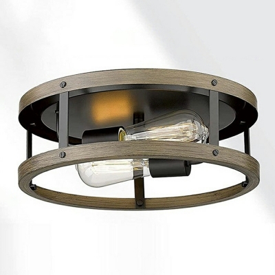 Industrial Style Wrought Iron Ceiling Light Iron Frame Semi Flush Mount Lighting