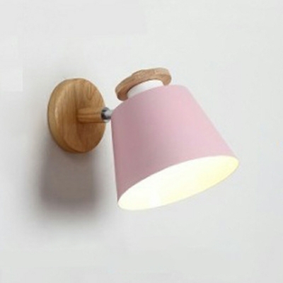 Macaron Wood Flush Mount Wall Sconce Minimalism Wall Lamps for Bedroom