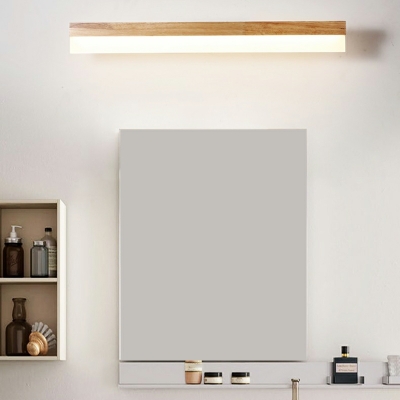 Modern LED Vanity Light Wood Grain Bathroom Bedroom Wall Mounted Mirror Front Light