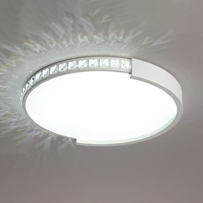 Modern Round Flush Mount Ceiling Light Crystal Flush Mount Lighting for Living Room