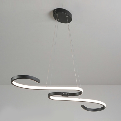 Modern Simple Chandelier Lamp Curved Metal Chandelier Lights for Dining Room