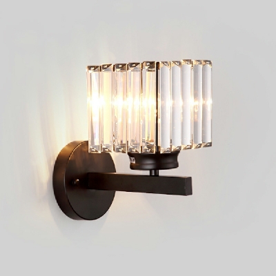 Modern Style Spiral Wall Lighting Crystal Block 2-Lights Wall Lights in Gold