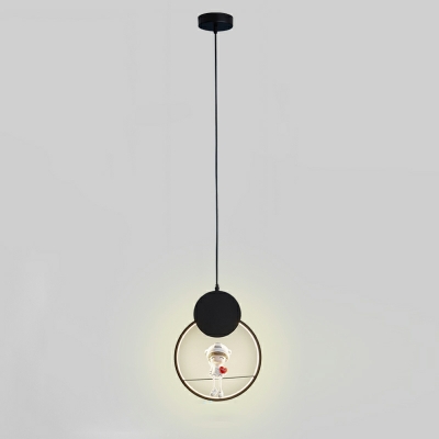 Nordic Children LED Single Pendant Modern Minimalist Linear Long Hanging Lamp for Bedroom