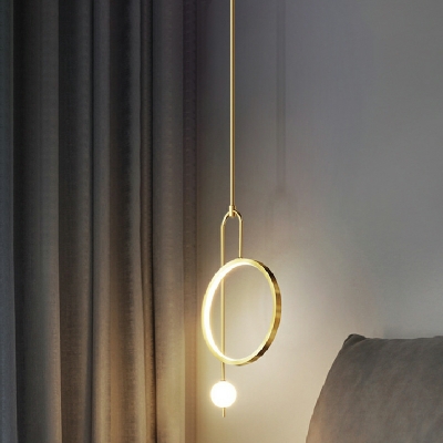 Nordic Minimalist Long Line Hanging Pendant Creative LED Metal Pendant Light