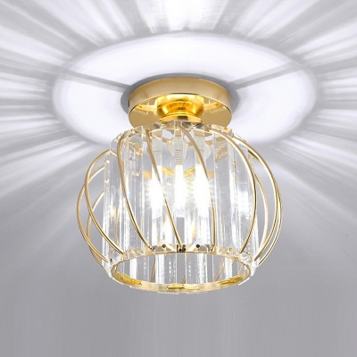 Single Bulb Flushmount Lighting with Crystal Shade Flush Mount Ceiling Light Fixture