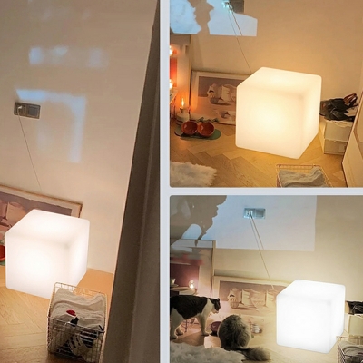 Square Shape Floor Lamp Contemporary Simple Floor Lighting in White