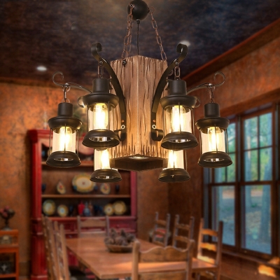 Vintage Chandelier Pendant Light Industrial Black Hanging Ceiling Lights for Living Room