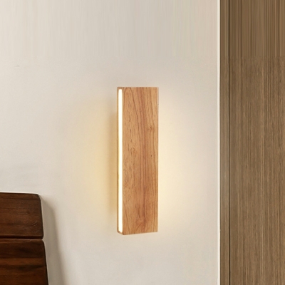 Wood LED Flush Mount Wall Sconce Modern Square Wall Lamps for Bedroom