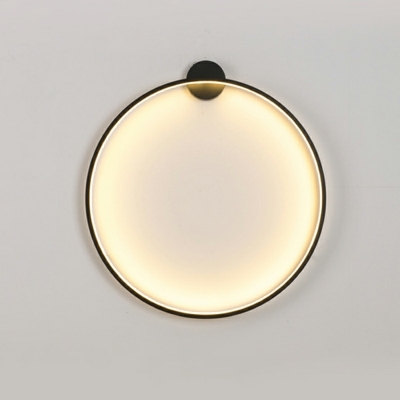 1-Light Wall Mounted Lamps Minimalism Style Round Shape Metal Sconce Lights