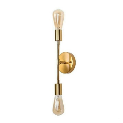2-Light Sconce Light Fixtures Modern Style Exposed Bulbs Shape Metal Wall Mount Lighting