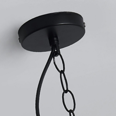 Black Dome Ceiling Pendant Light Industrial Style Metal 1 Light Pendant Light