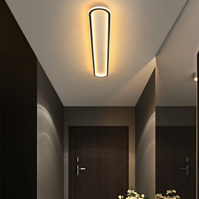 Black Linear Flush Mount Lighting Metal LED Flush Mount Ceiling Lighting Fixture