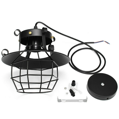 Black Pendant Lighting Fixture Sigle Bulb Metal Hanging Light Kit