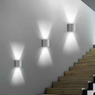 Contemporary Stone Wall Lamp 1 Light Cylinder Wall Light for Stairs