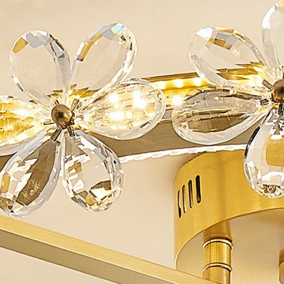 Crystal LED Flush Mount Ceiling Fixture Modern Semi Flush Ceiling Lights for Living Room