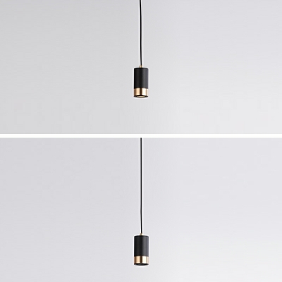 Cylindrical Suspension Pendant 1-Bulb Metal Modern Hanging Light Fixture