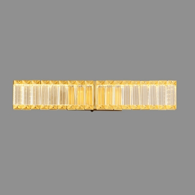 Gold Rectangle Vanity Lighting Fixtures Modern Style Crystal 1 Light Vanity Lighting