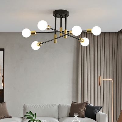Industrial Style Ceiling Light Sputnik Metal Ceiling Fixture for Living Room