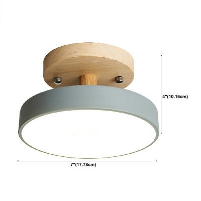 Macaron Mini Ceiling Light with Acrylic Shade 1 Light LED Semi Flush Mount Light Fixture