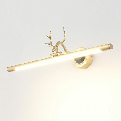 Metal Antler Vanity Lamp American Style LED Wall Mount Mirror Front for Bathroom