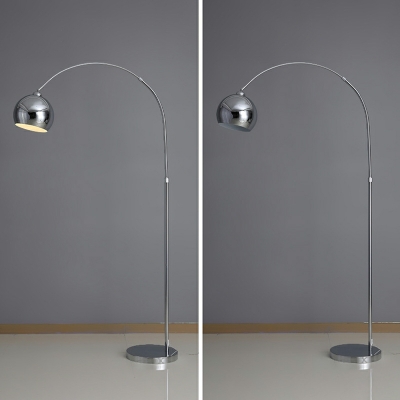 Metal Bowl Floor Lamps Modern Style 1 Light Led Light in White