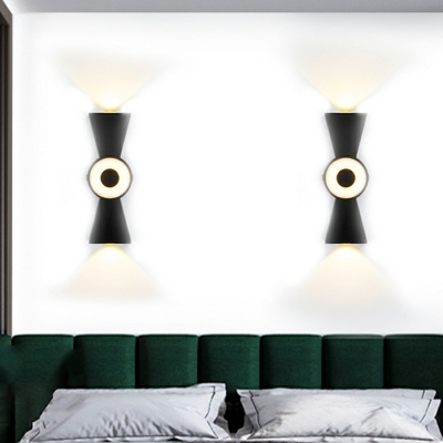 Metal Multi-Faceted Wall Sconces Modern Style 3 Lights Wall Mounted Lamps in Black