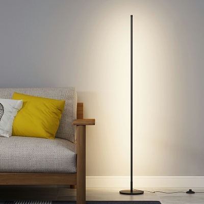 Metal Oval Floor Lamps Modern Style 1 Light Night Lamps in Black