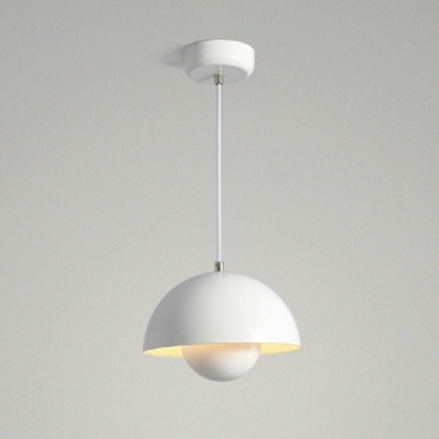 Metallic Hanging Pendant Light Single Bulb Simplicity Suspension Pendant