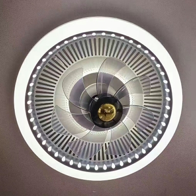 Round Shade Flush Mount Fan Light Modern Style Acrylic Flush Mount Fan Lights for Living Room