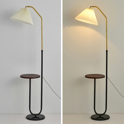 Single Bulb Floor Lamp Contemporary Style with Fabric Shade Floor Light