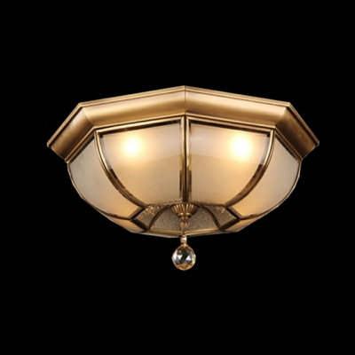 Traditional Octagonal Flush Mount Ceiling Light Fixtures Glass Panes Flush Mount Lamp