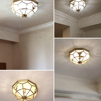 4-Light Ceiling Mounted Fixture Traditional Style Dome Shape Metal Flush Mount Lights