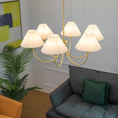 6-Light Chandelier Light Fixture Traditional Style Cone Shape Metal Hanging Pendant Lights