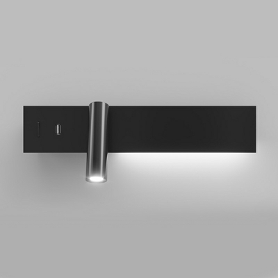 Black Linear Wall Sconce Lighting Modern Style Metal 2 Lights Wall Mounted Lamps