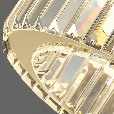 Crystal Oval-shaped Island Lights Modern Style 1 Light Island Lighting in Gold