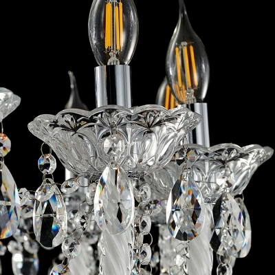 Glass Draped Bead Pendant Chandelier European Style 15 Lights Chandelier Light in White
