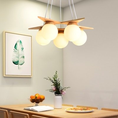 Globe Hanging Light Modern Style Glass Pendant Chandelier for Living Room