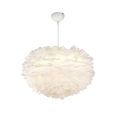 Hanging Ceiling Light Modern Style Feather Suspension Light for Living Room