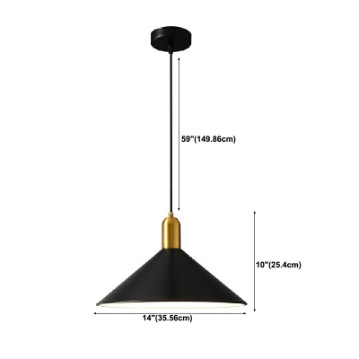 Industrial Iron Hanging Pendant Light with Barn Shade 1 Light Pendant for Dining Room