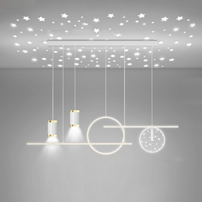 LED Hanging Island Lights Modern Linear Chandelier Lighting for Dinning Room