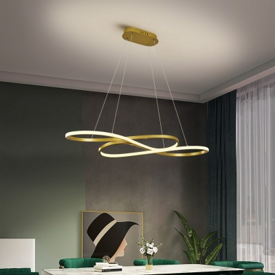 Metal Chandelier Lamp Twisted 1 Light Chandelier Light for Living Room